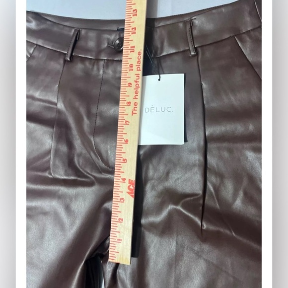 Deluc Dark Chocolate PU Dress Pants Women's Size Medium NWT - Picture 6 of 10